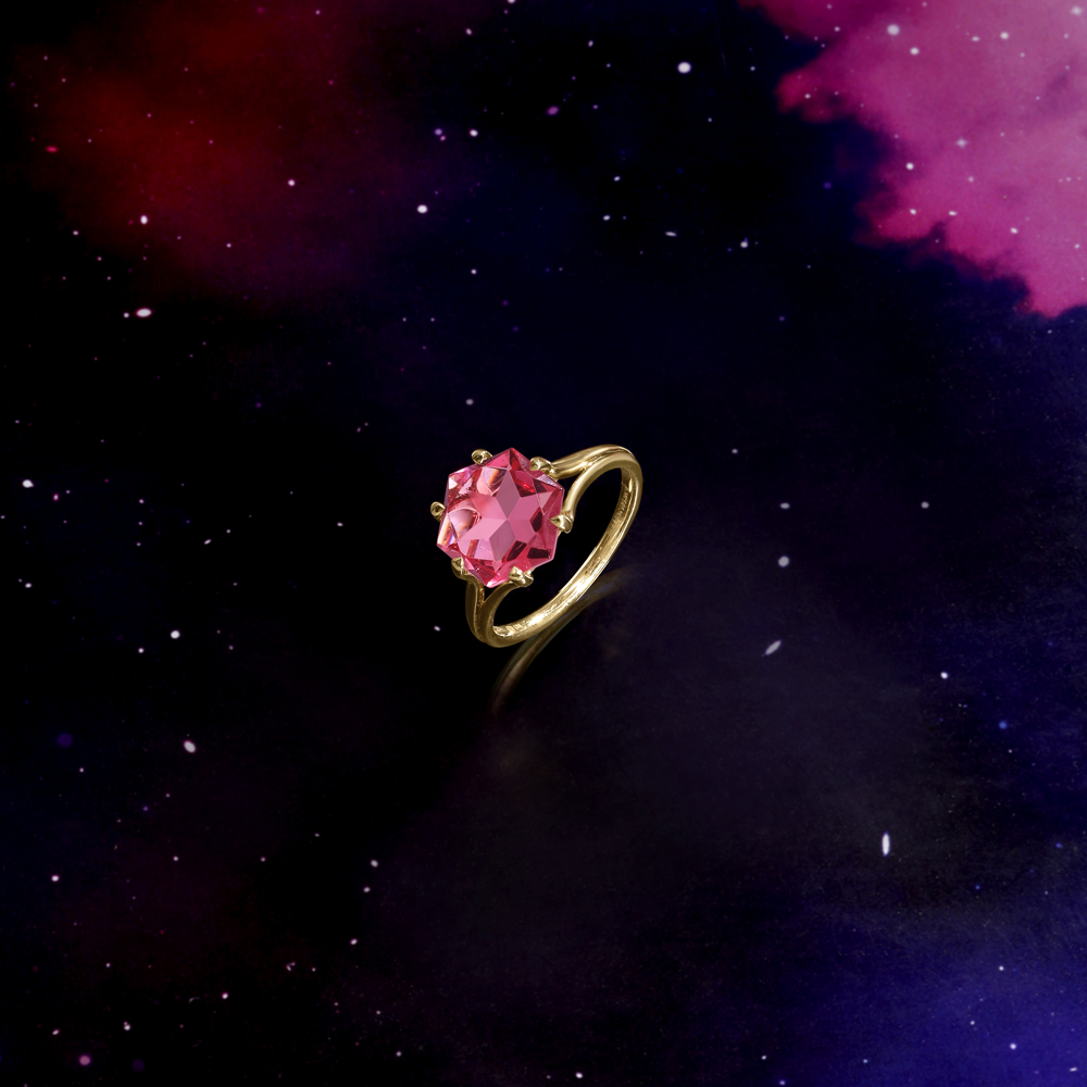 Starburst Pink Gold Ring,,hi-res image number null