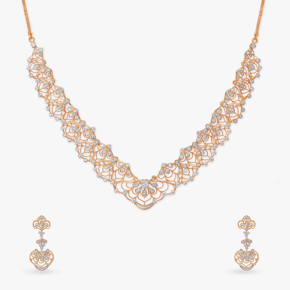 Gilded Whisper Diamond Necklace Set,,hi-res image number null