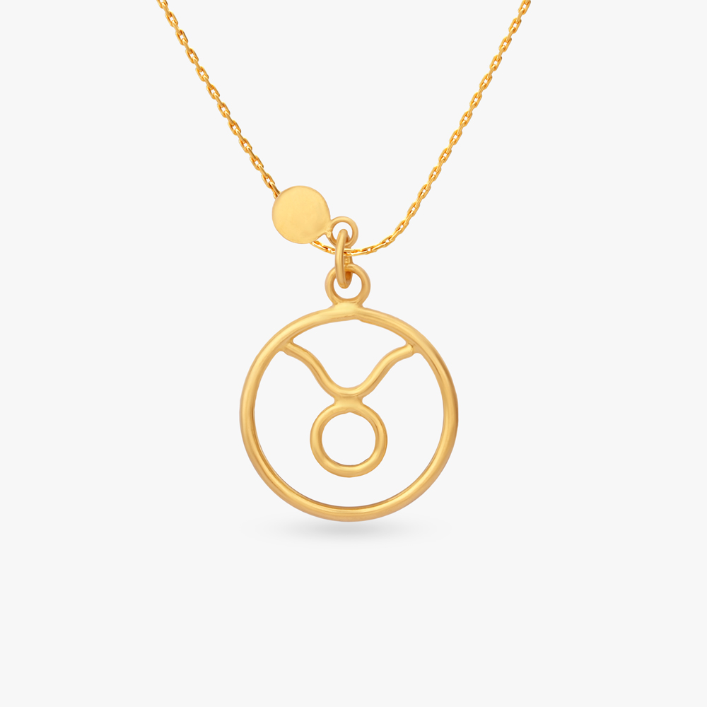 Taurus Circle Gold Pendant,,hi-res image number null