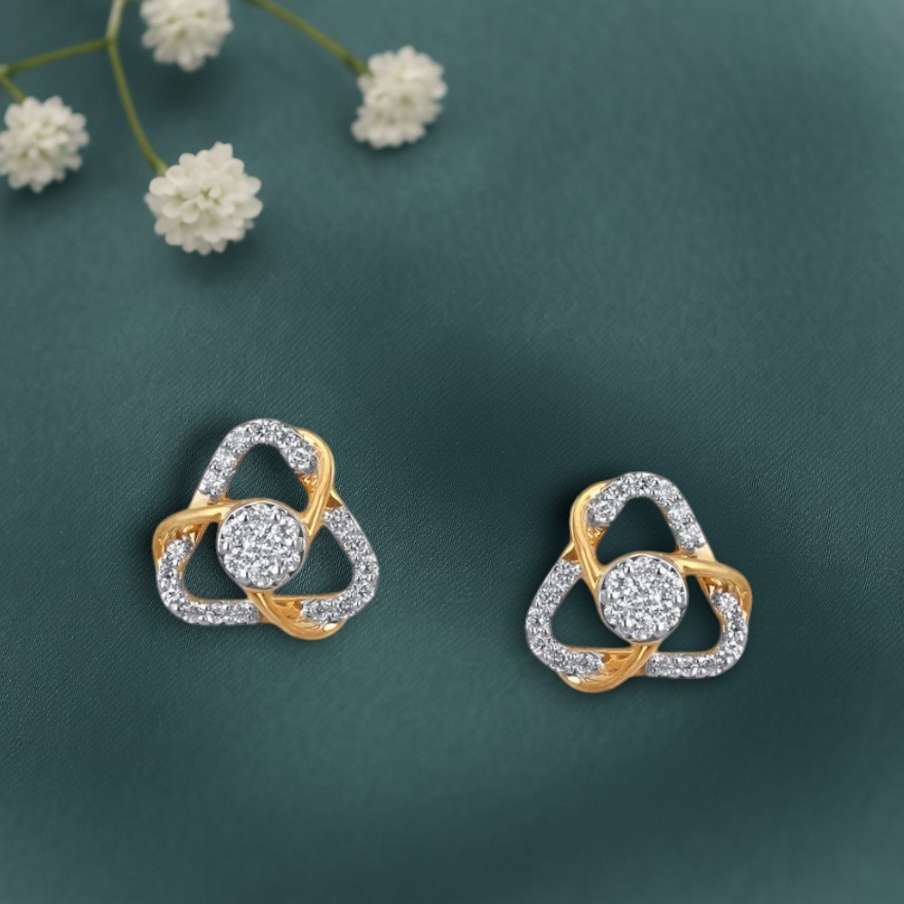 Glamourous Twirl Diamond Stud Earrings,,hi-res image number null