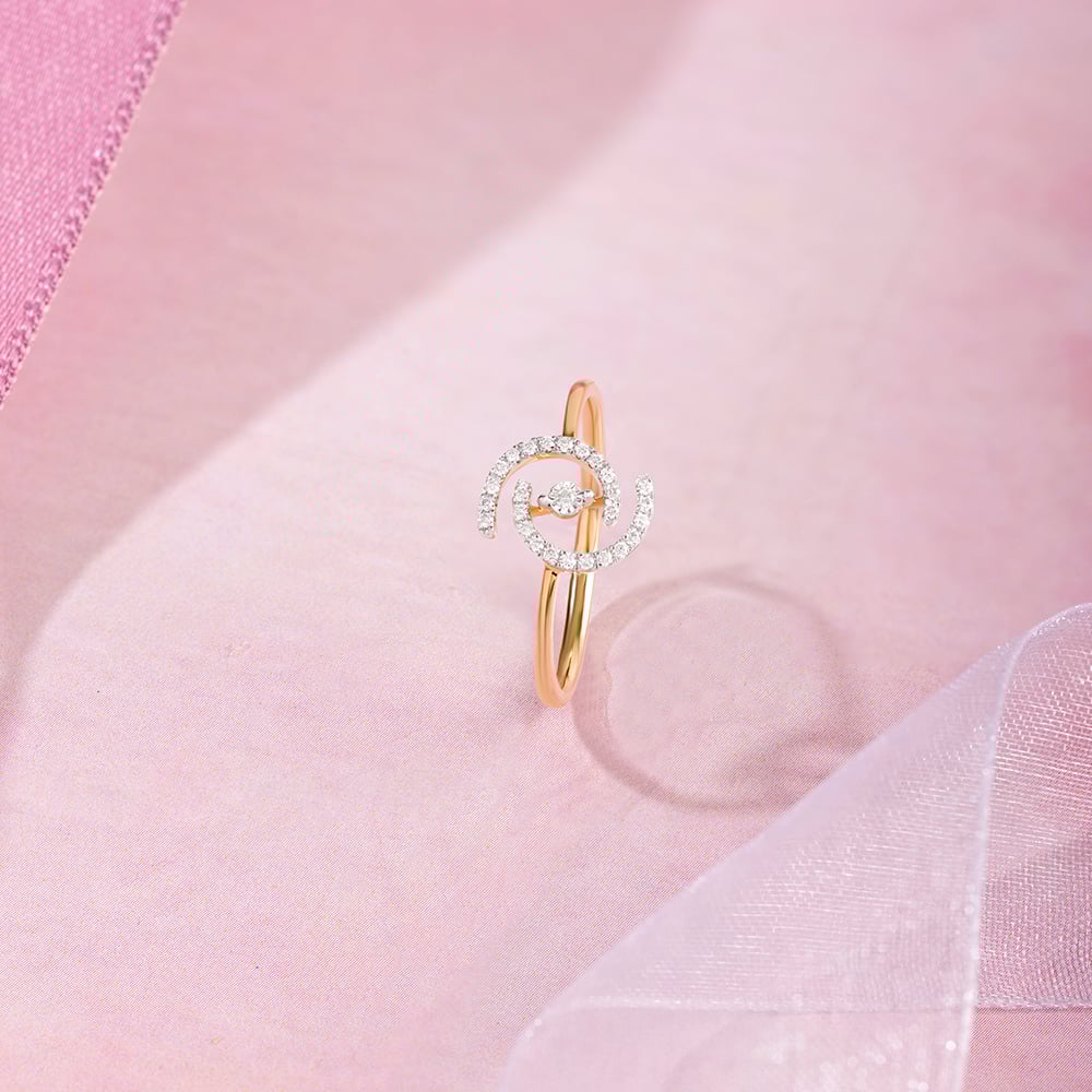 Infinite Sparkle Gold & Diamond Finger Ring,,hi-res image number null