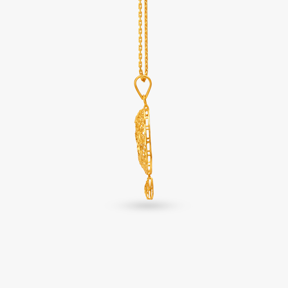 Floral Filigree Gold Pendant,,hi-res image number null