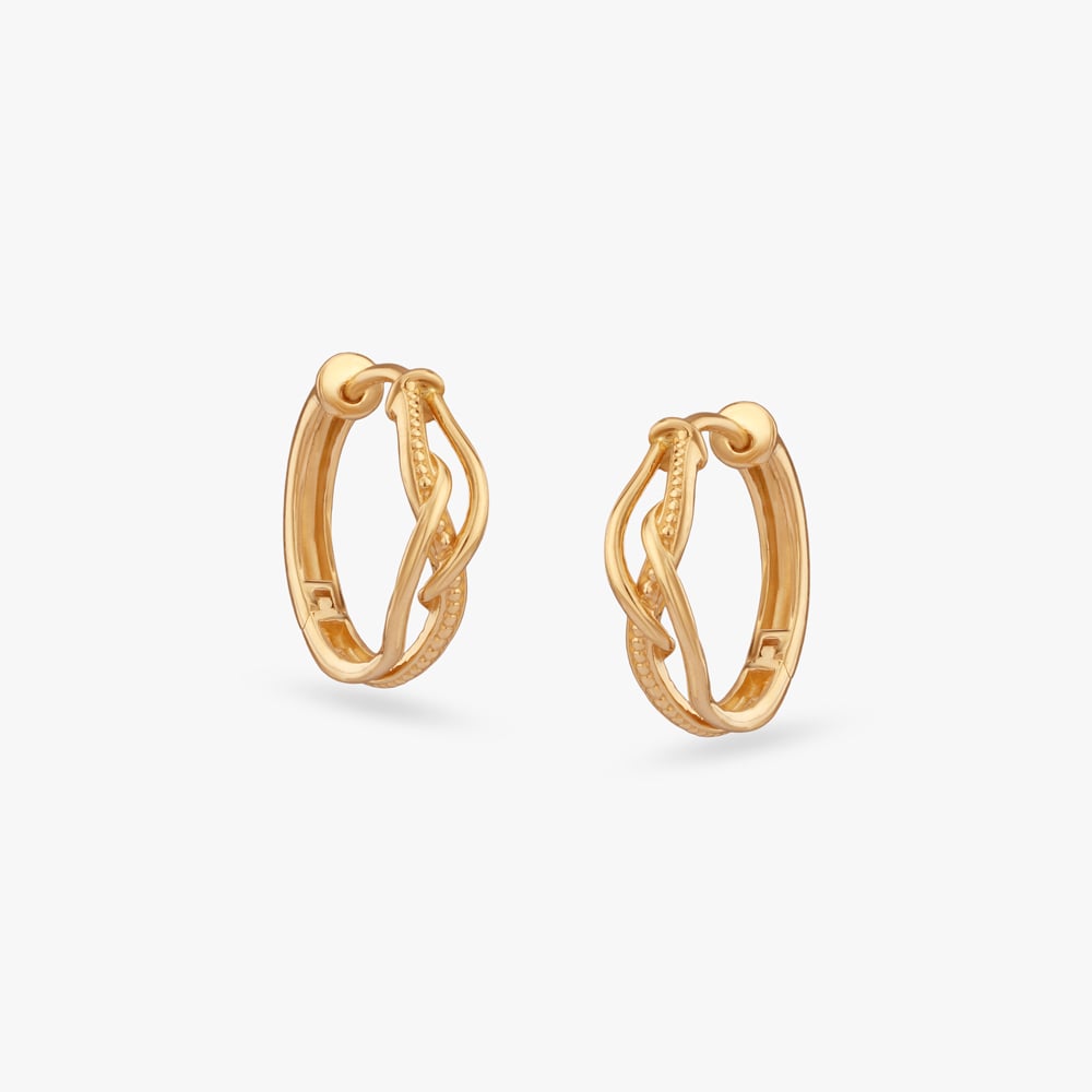 

Braided Twist Gold Hoop Earrings