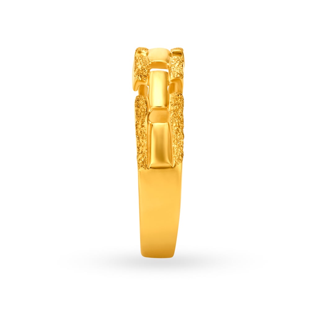 Modern 22 Karat Gold Chain Link Ring,,hi-res image number null