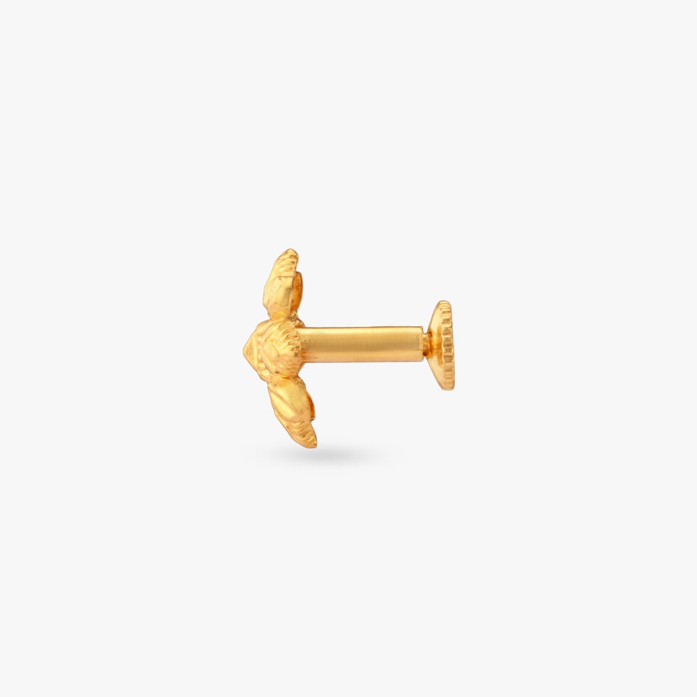 Petal Glow Gold Nose Pin,,hi-res image number null