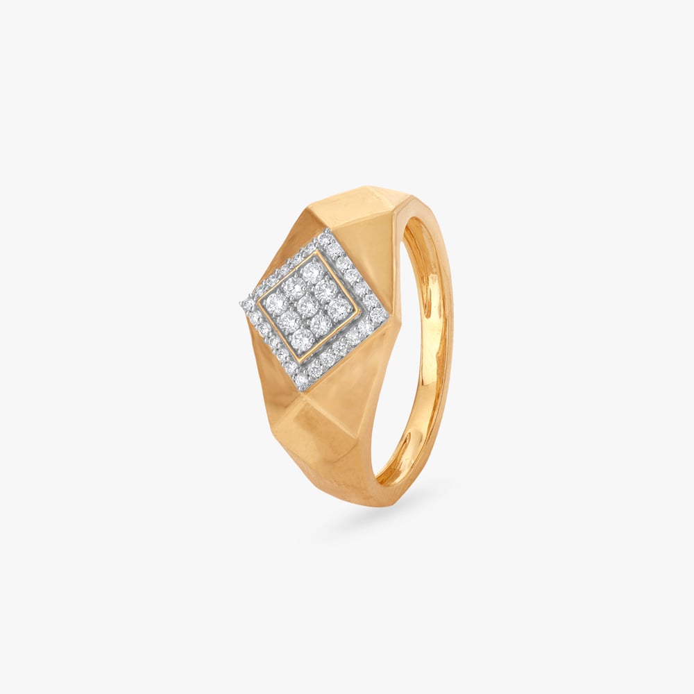 Bold Sculpted Diamond Finger Ring for Men,,hi-res image number null