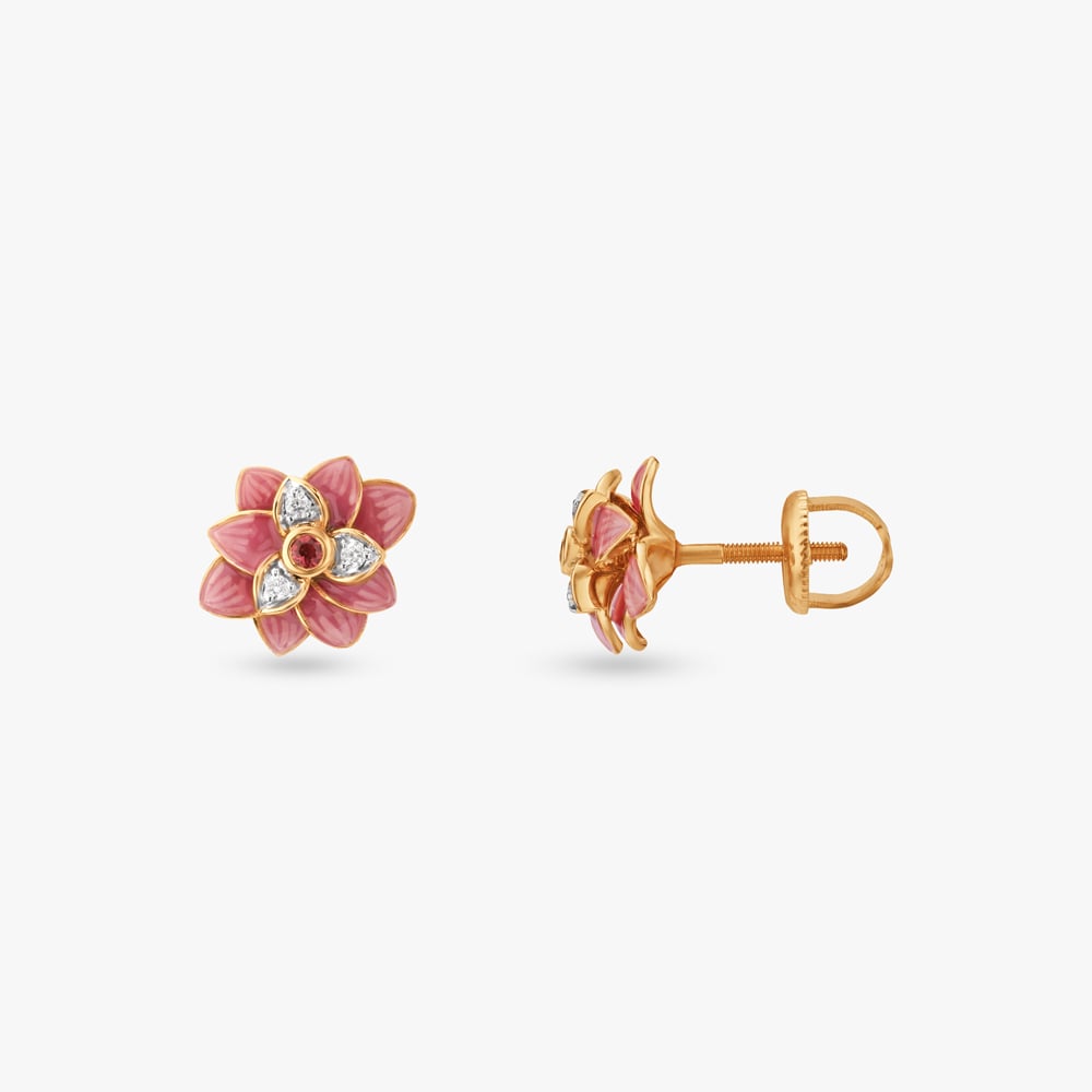 Dewlight Floral Diamond Drop Earrings,,hi-res image number null