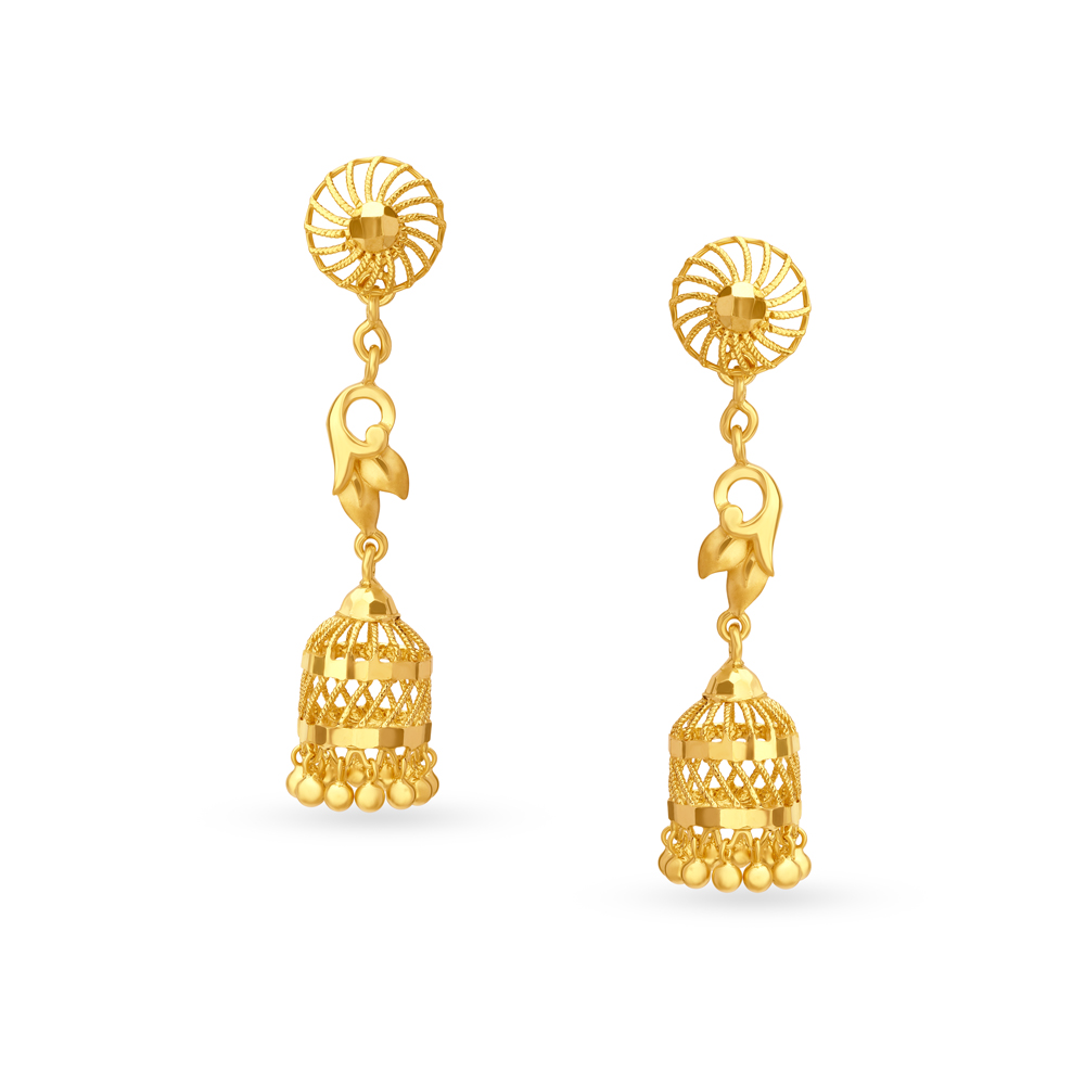 Luxurious Gold Jhumka Earrings