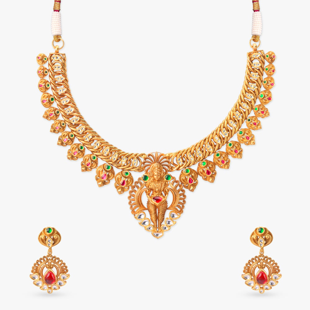 Divine Swirls Gold Necklace set,,hi-res image number null