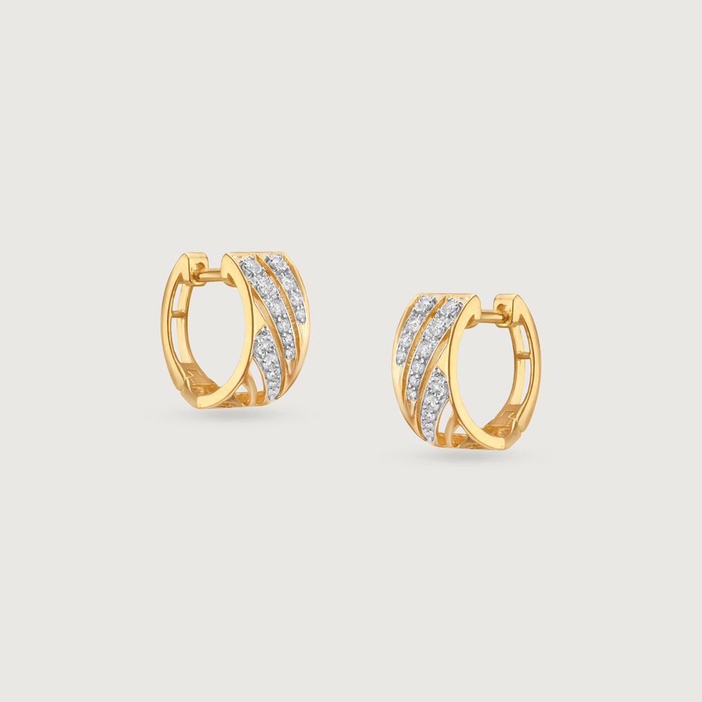 Radiant Frame Diamond Hoop Earrings,,hi-res image number null