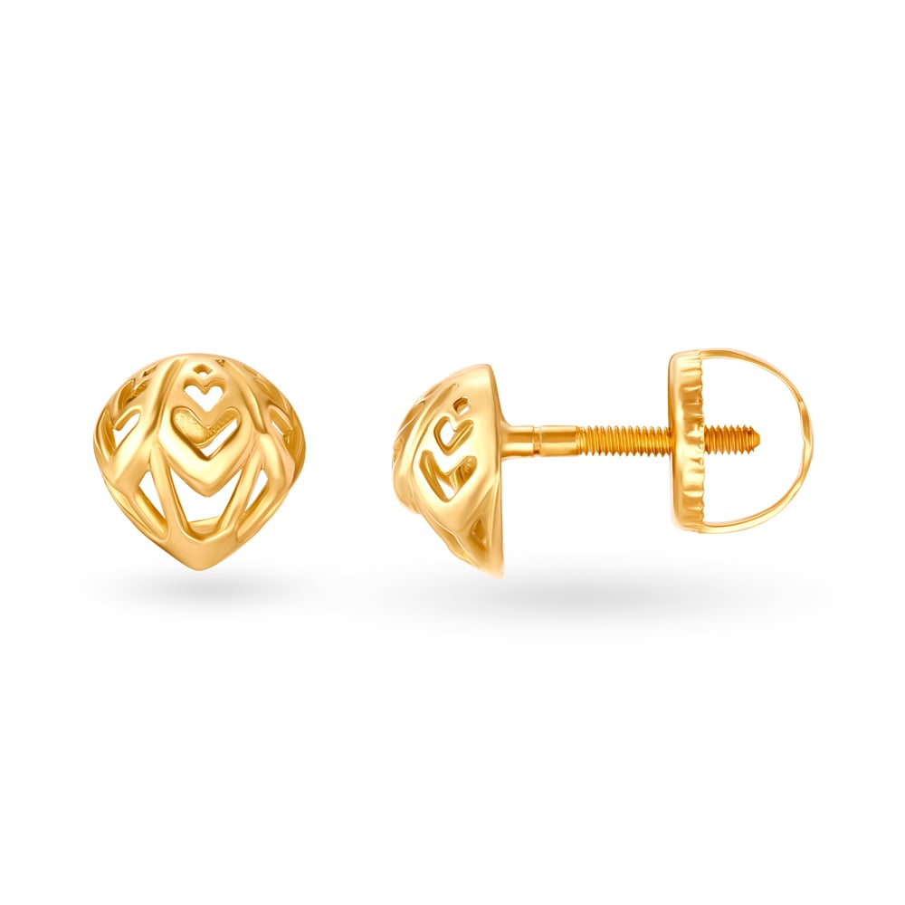 Stylish Gold Stud Earrings,,hi-res image number null