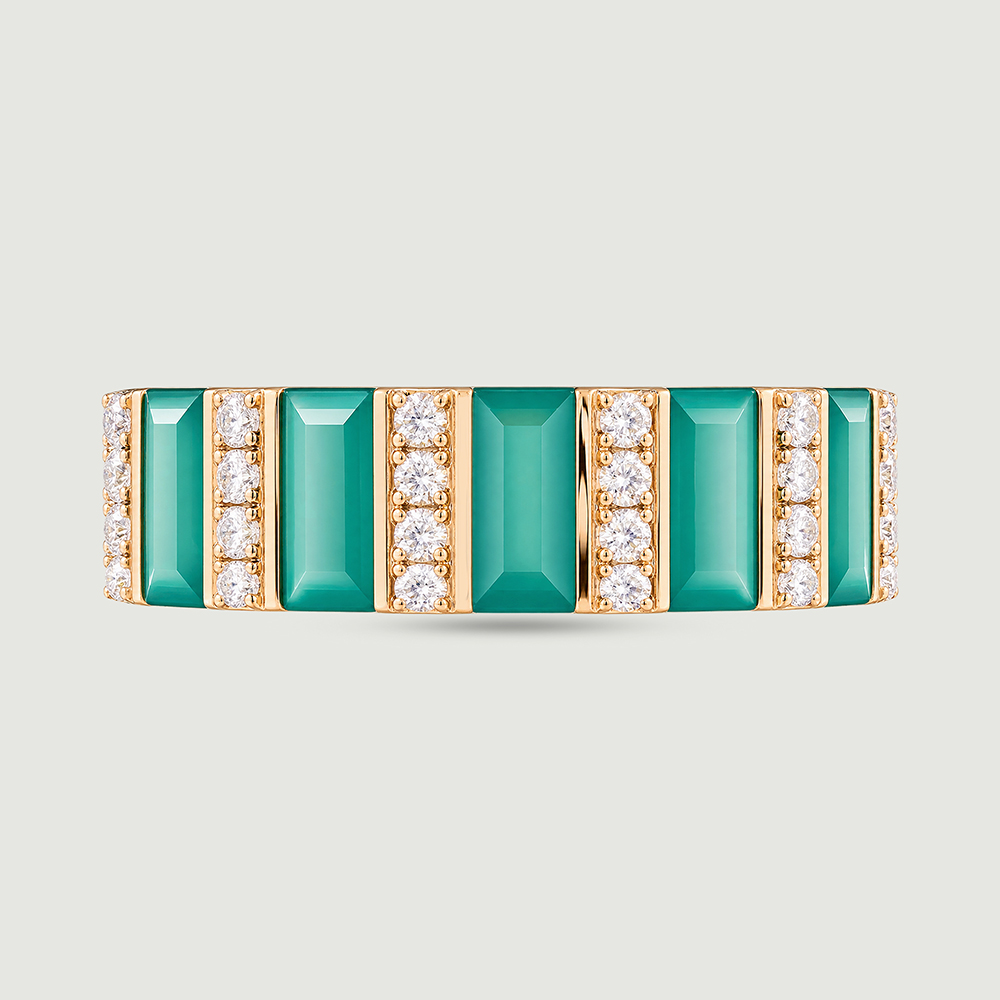 Sleek Alternating Green Onyx Ring,,hi-res image number null