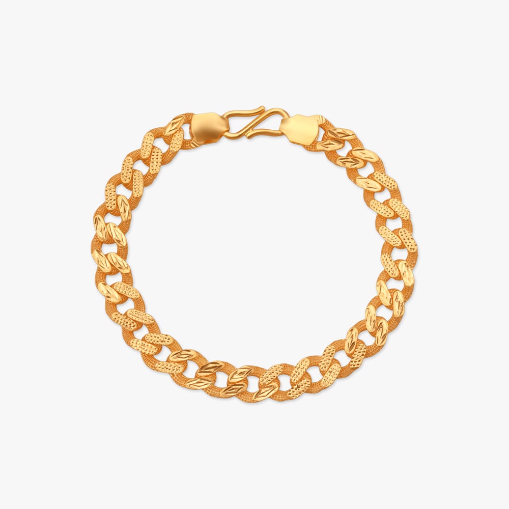 Power Statement Gold Bracelet for Men,,hi-res image number null
