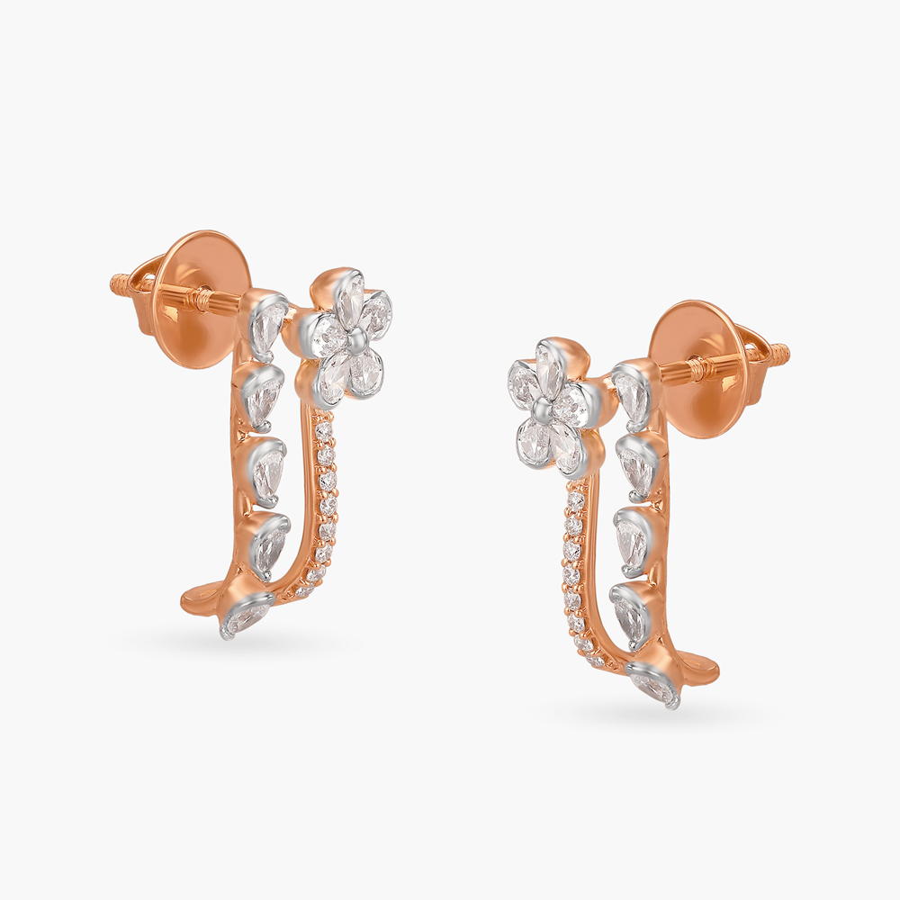 Daisy Diamond Hoop Earrings,,hi-res image number null