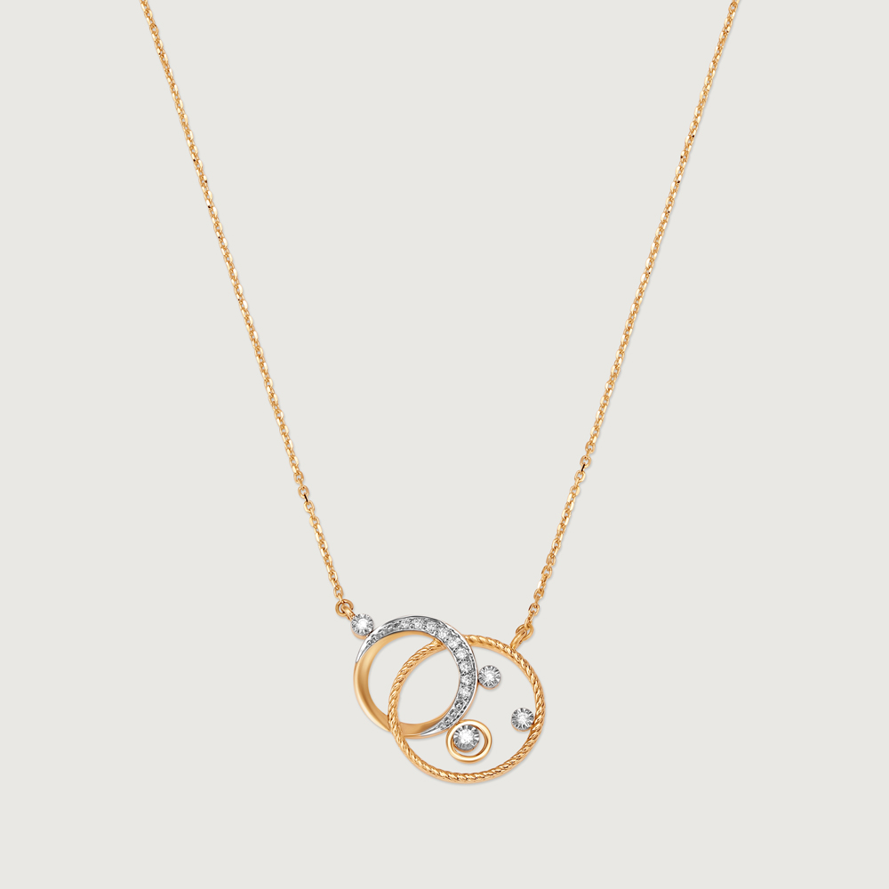 Cosmic Whirl 14KT Diamond Pendant with Chain,,hi-res image number null