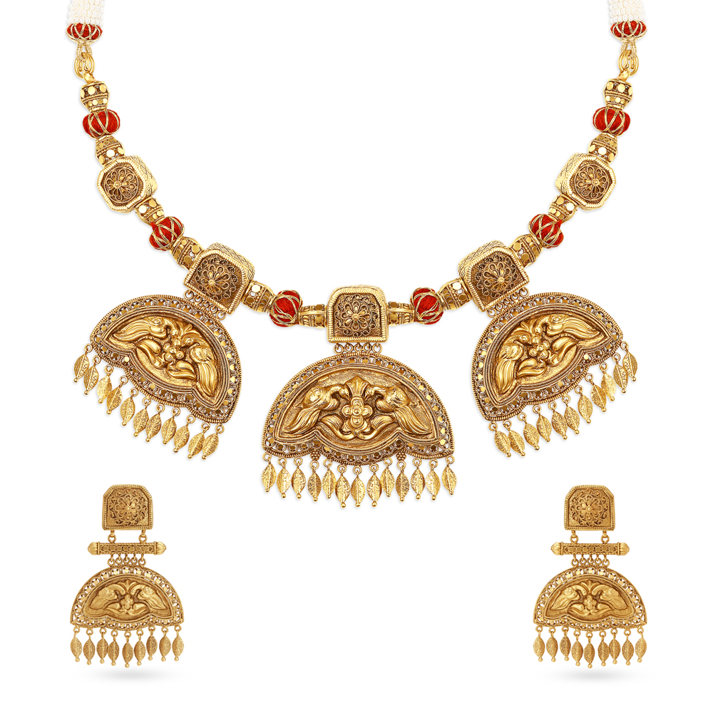 Majestic Chitrai Ornate Beads Necklace Set,,hi-res image number null
