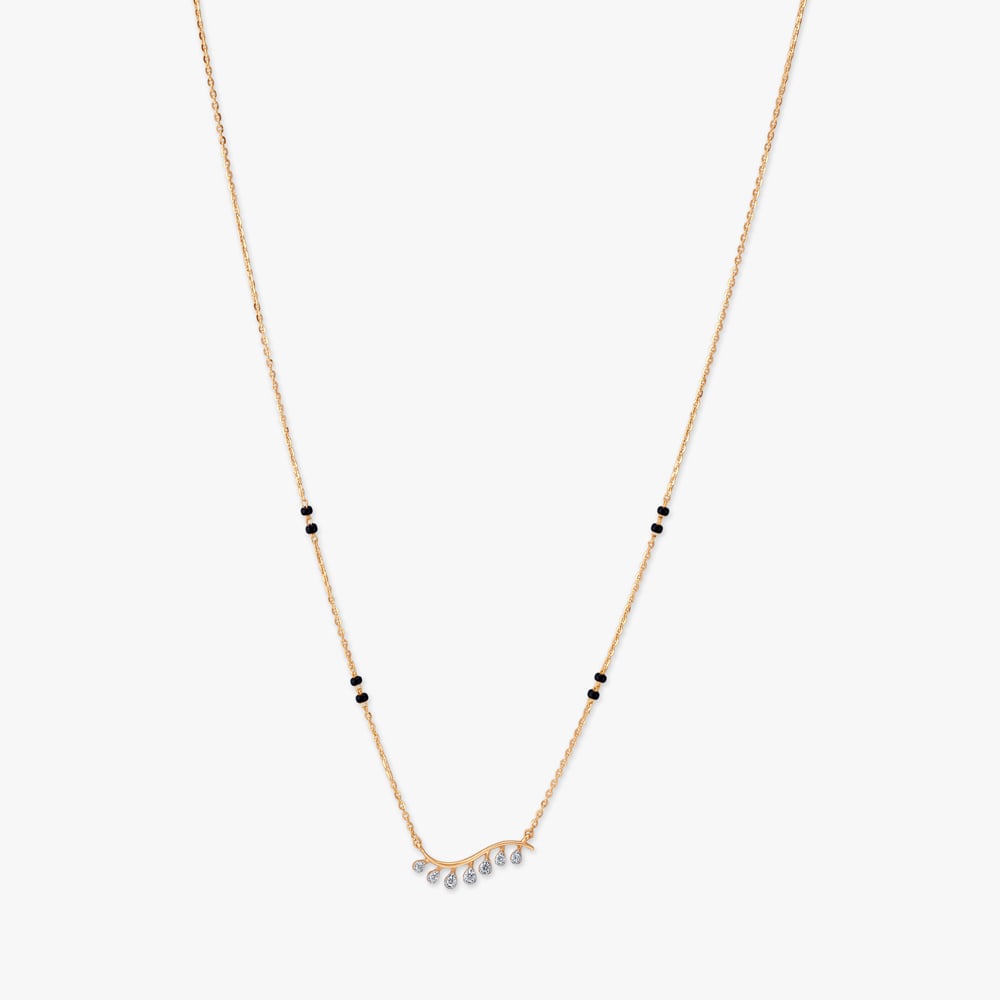 Curved Vine Diamond Mangalsutra,,hi-res image number null