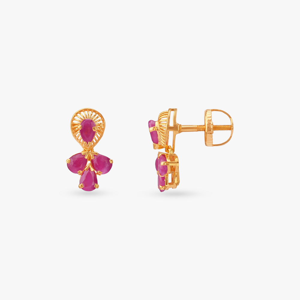 Bold Chic Ruby Stud Earrings,,hi-res image number null