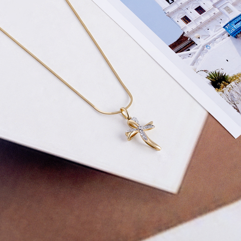 Holy Cross Gold and Diamond Pendant,,hi-res image number null