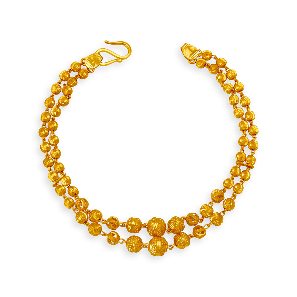Spectacular Carved Gold Bead Bracelet