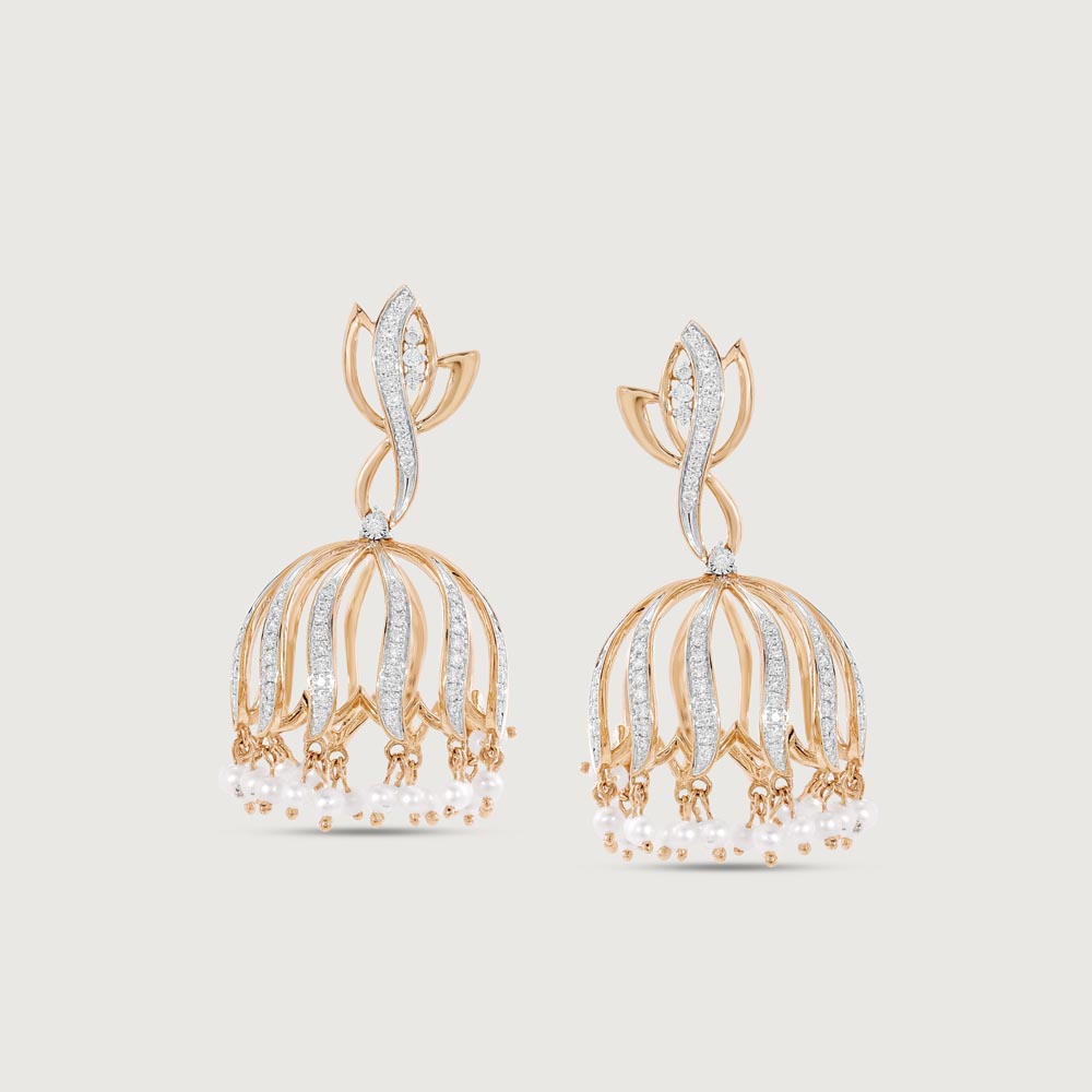 Chic Bloom Diamond Jhumka,,hi-res image number null