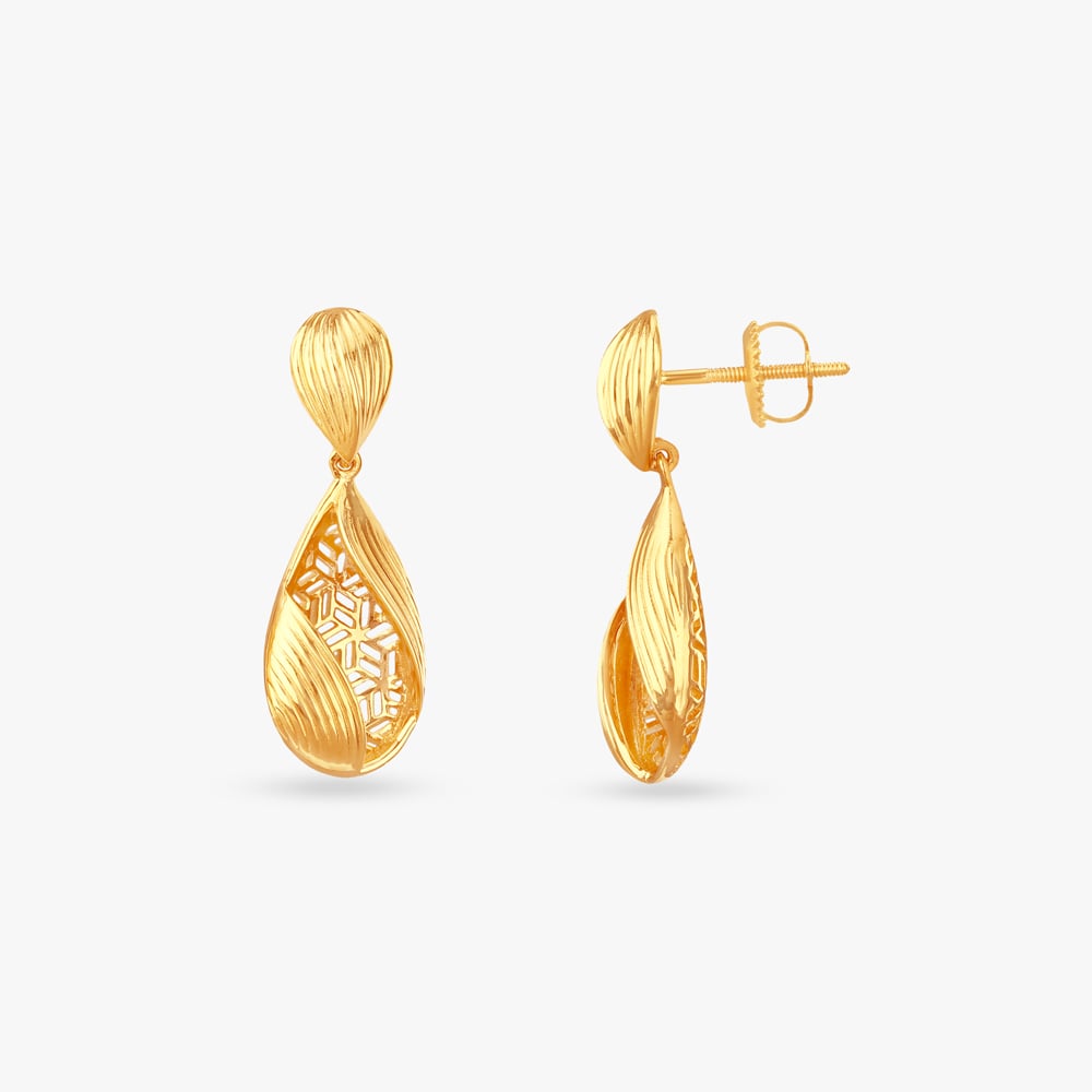 Teardrop Gleam Gold Drop Earrings,,hi-res image number null