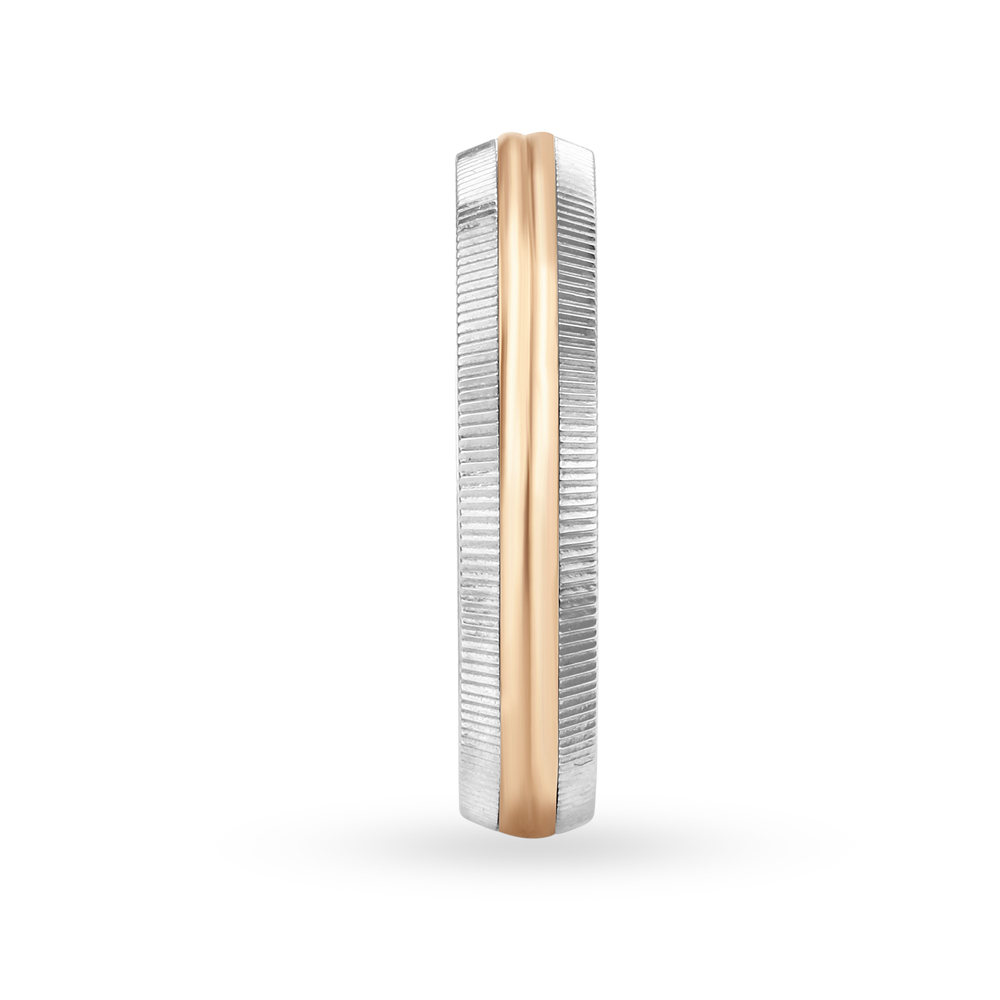 Sleek Platinum and Rose Gold Ring,,hi-res image number null