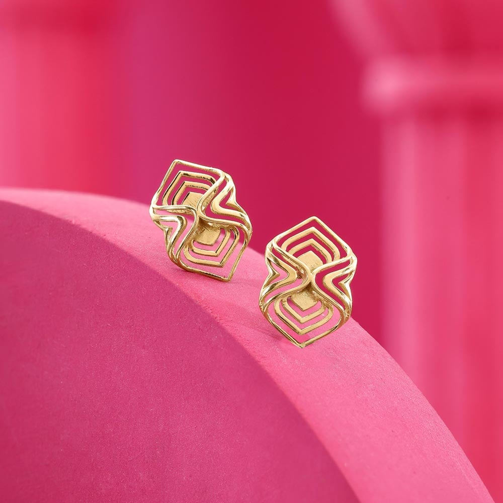 Arcade Elegance Gold Stud Earrings,,hi-res image number null
