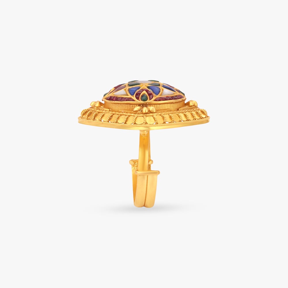 Meenakari Floral Cocktail Ring,,hi-res image number null