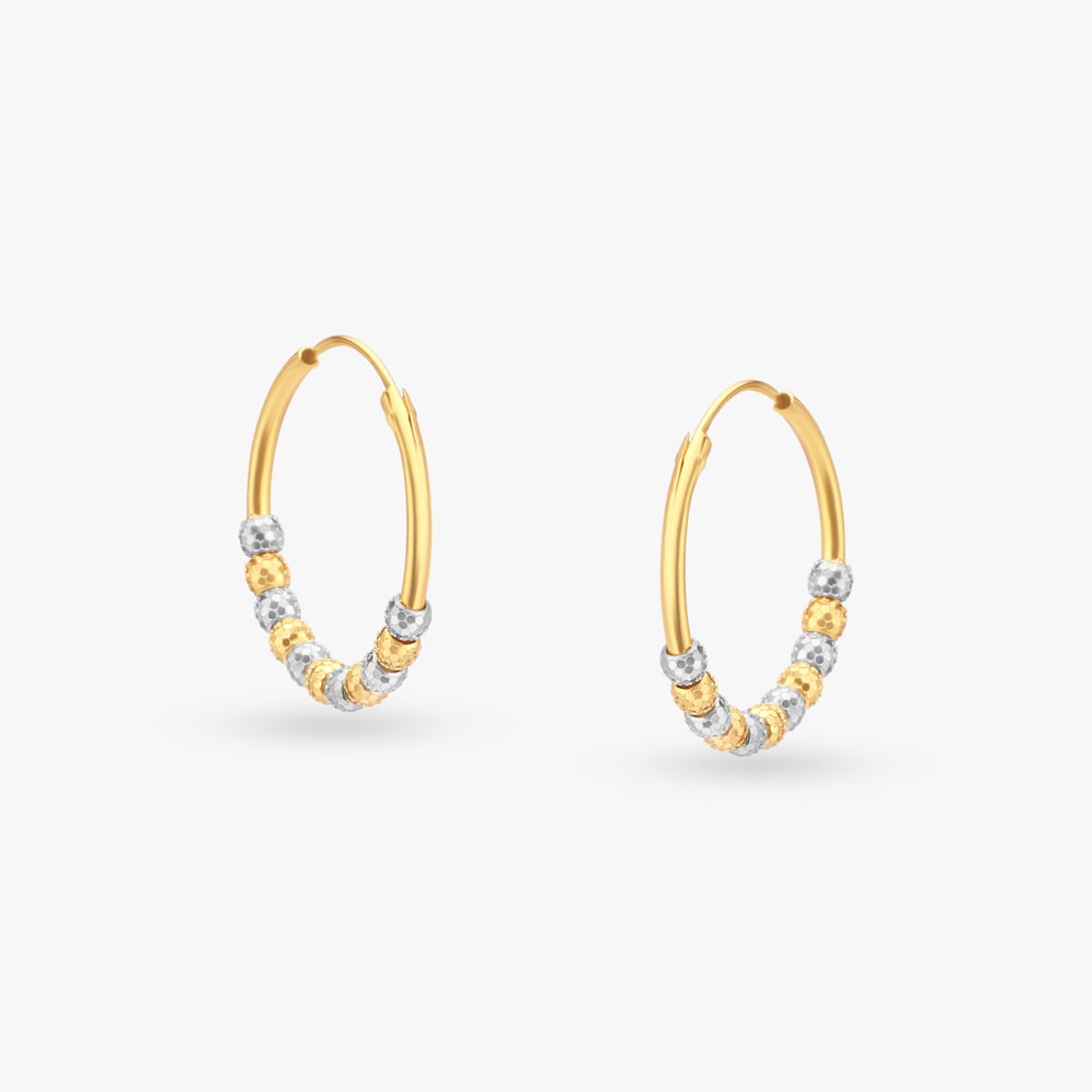 

Beaded Gold Hoop Earrings