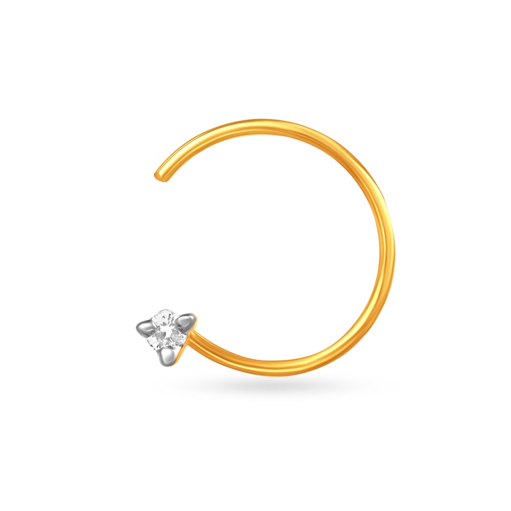 

Dainty Petite Gold and Diamond Nose Pin
