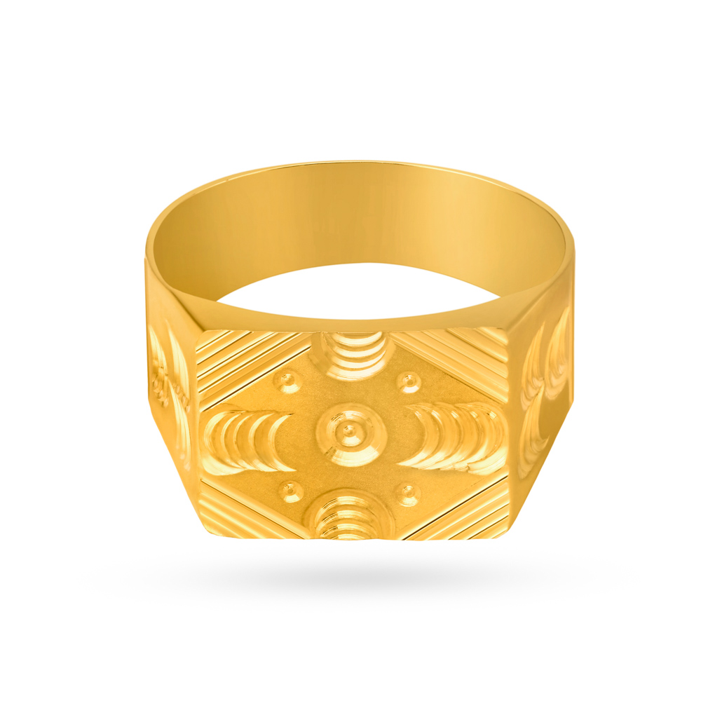 Hypnotic Gold Box Finger Ring for Men,,hi-res image number null