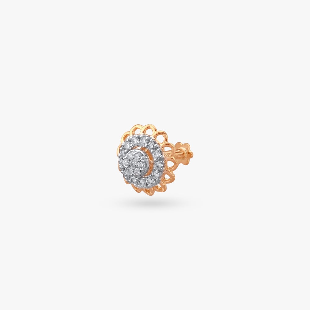 Lattice Bloom Diamond Nose Pin,,hi-res image number null