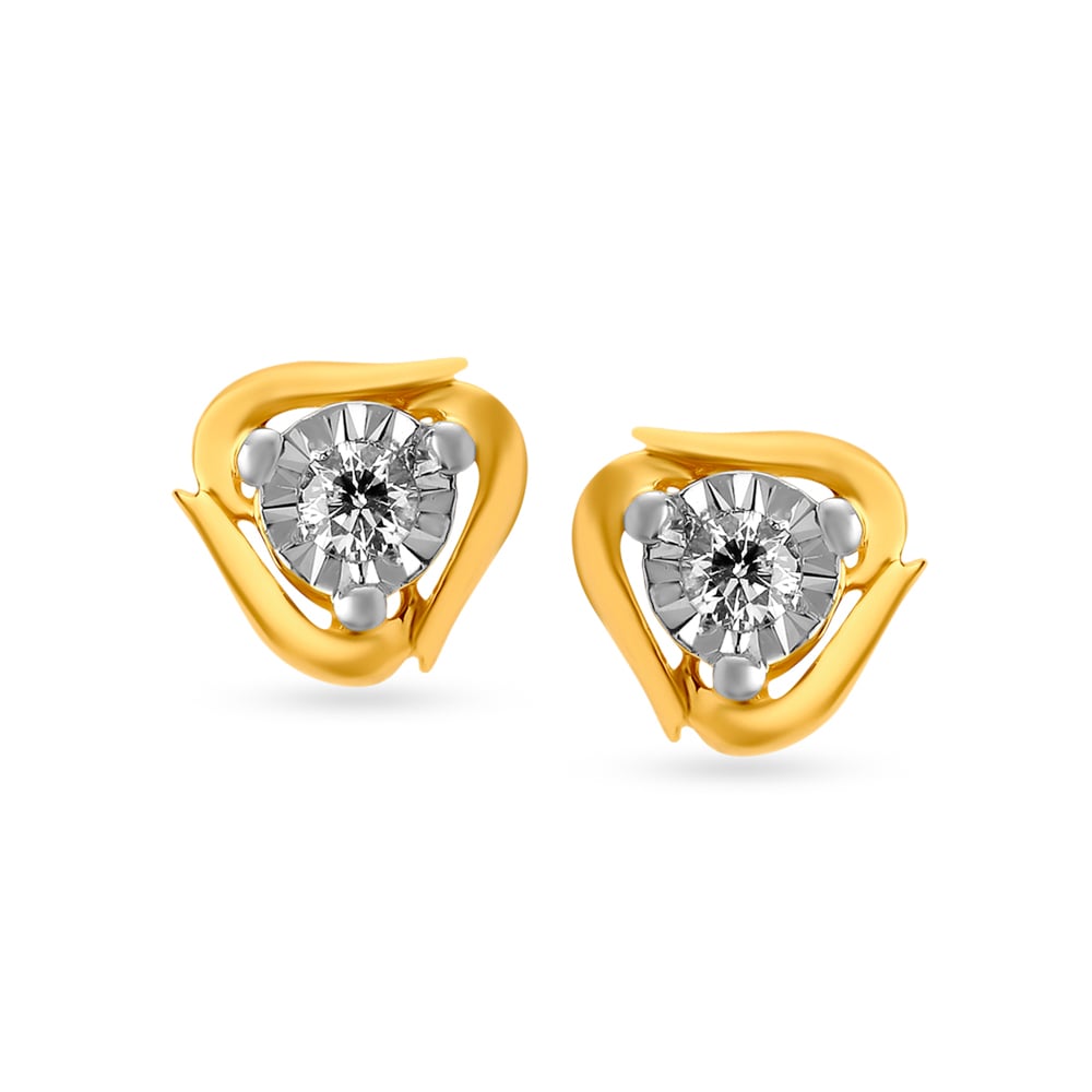 Contemporary Diamond Stud Earrings