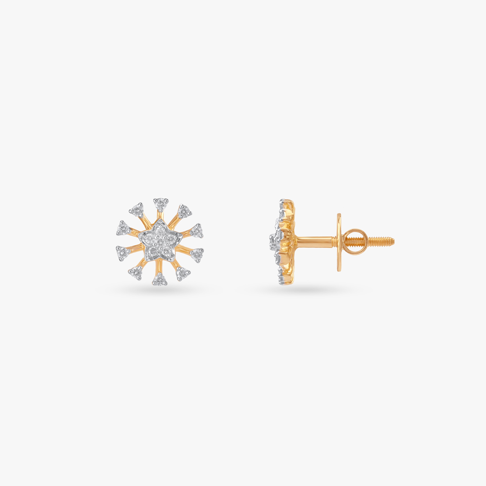 Twinkling Star Diamond Stud Earrings,,hi-res image number null