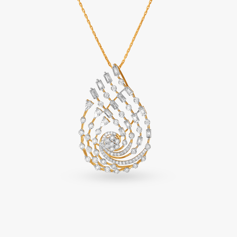 Spiral Diamond Pendant,,hi-res image number null