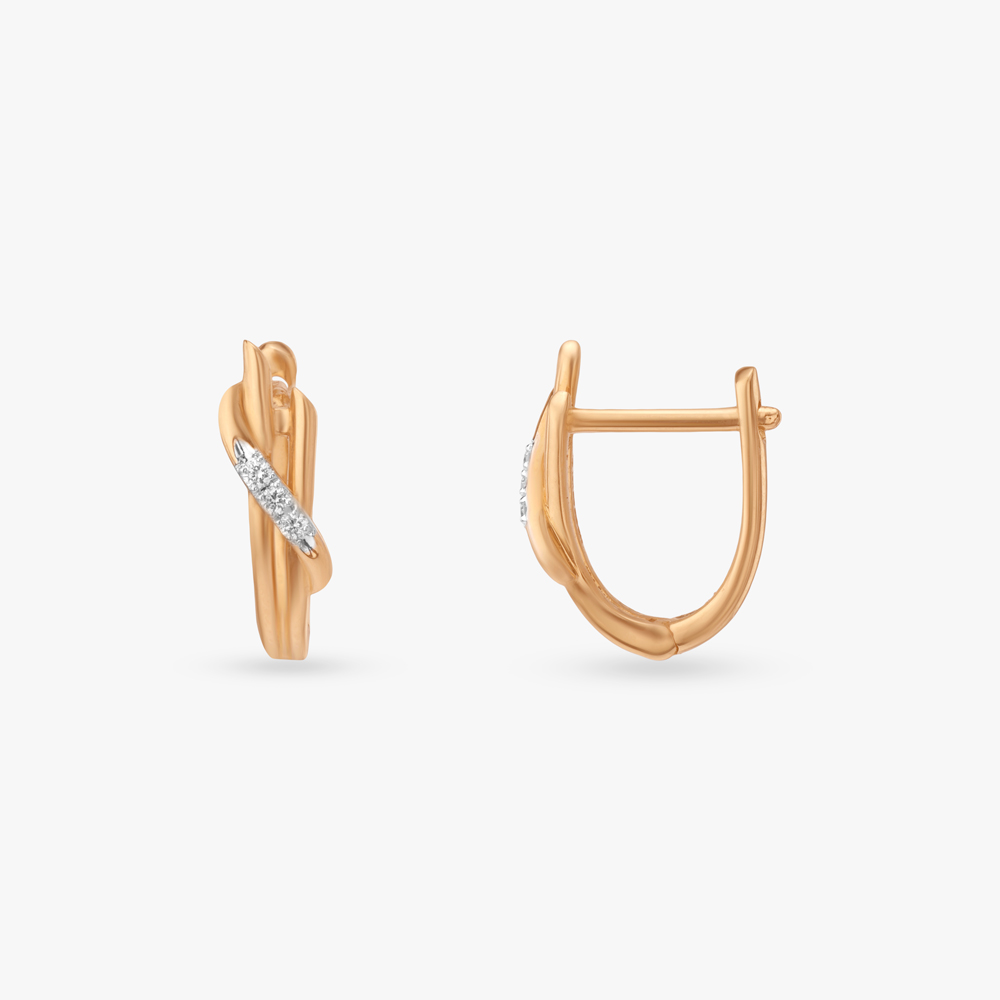 Interlace Curve Diamond Hoop Earrings,,hi-res image number null