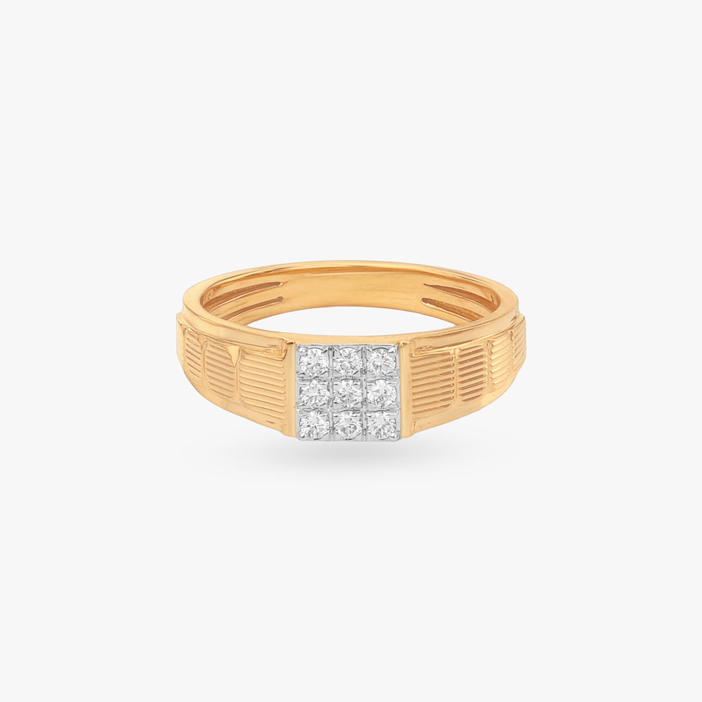 Signature Block Diamond Ring for Men,,hi-res image number null