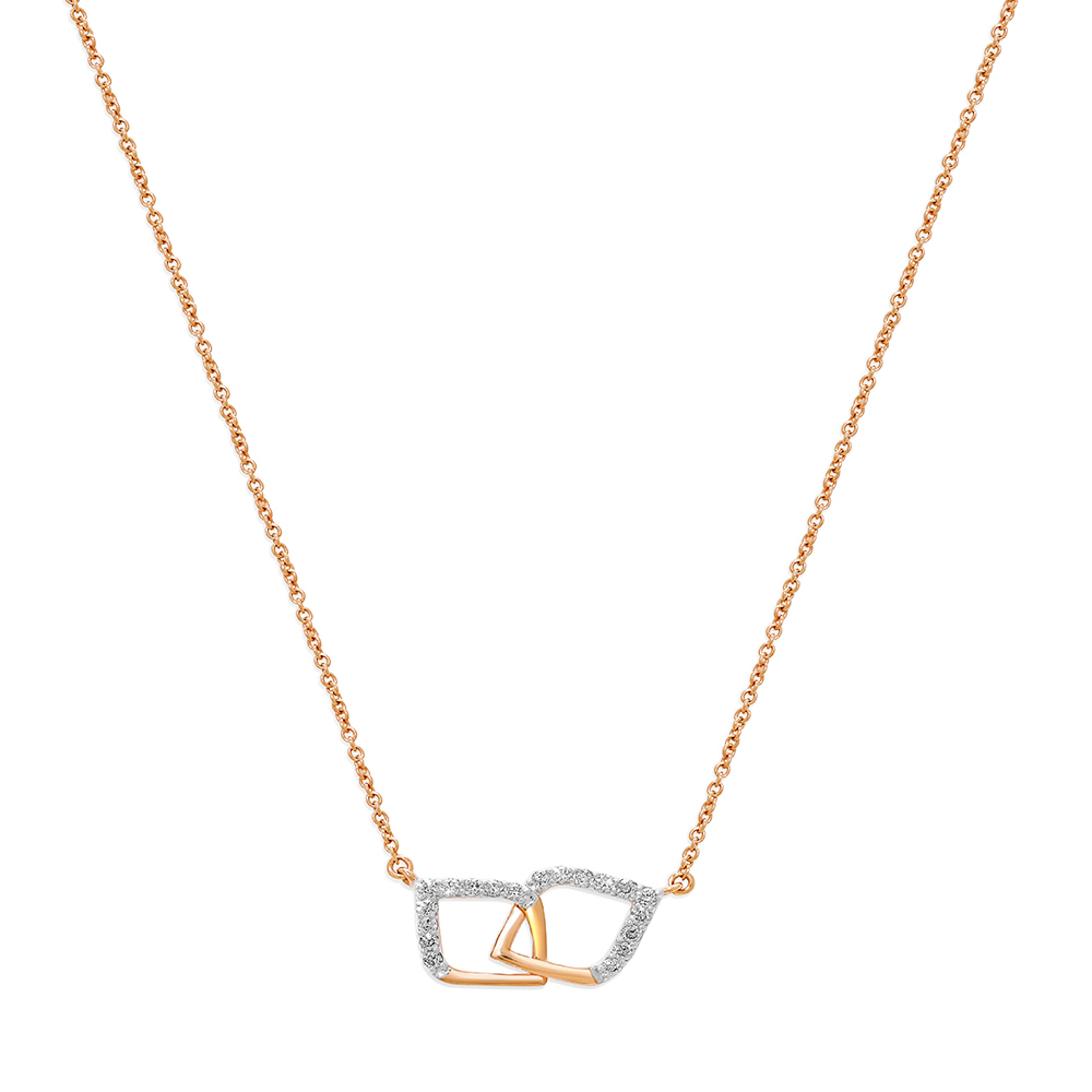 14KT Rose Gold An Intersection Of Beauty Diamond Necklace,,hi-res image number null