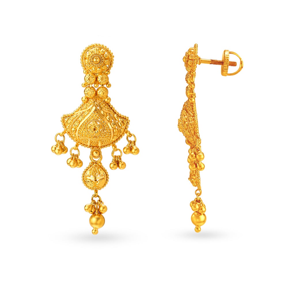 Exquisite Jali Work Traditional Drop Earrings,,hi-res image number null