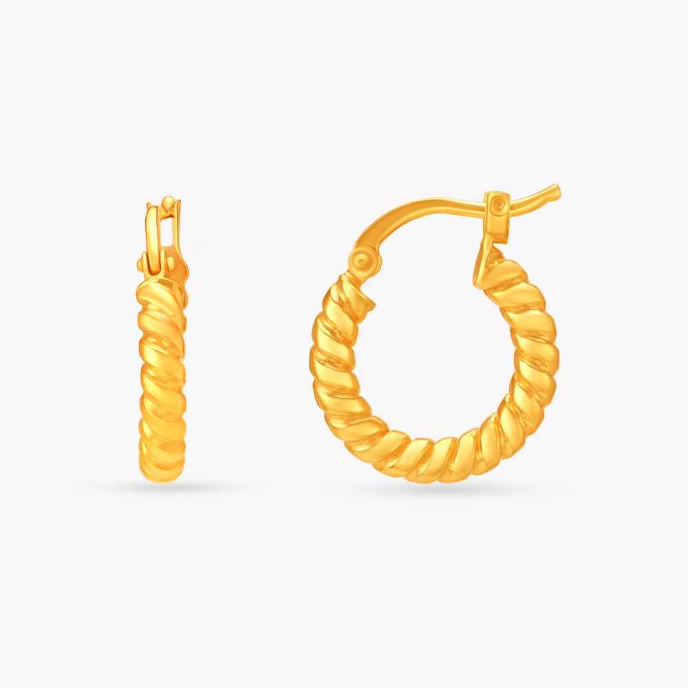 Minimal Twisted Hoop Earrings,,hi-res image number null