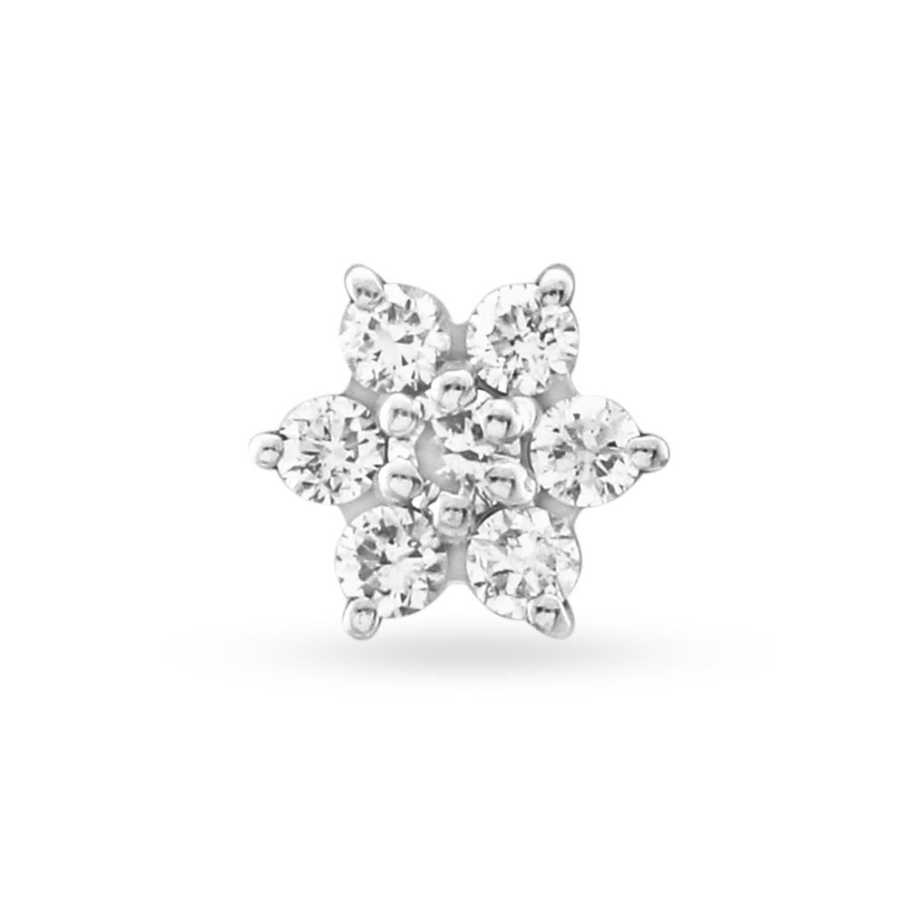 Graceful Floral Diamond Nose Pin