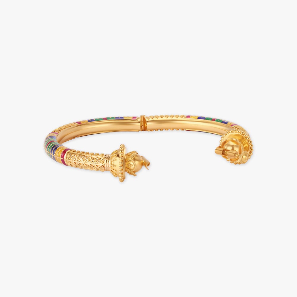Traditional Multicoloured Glass Enamel Bangle,,hi-res image number null