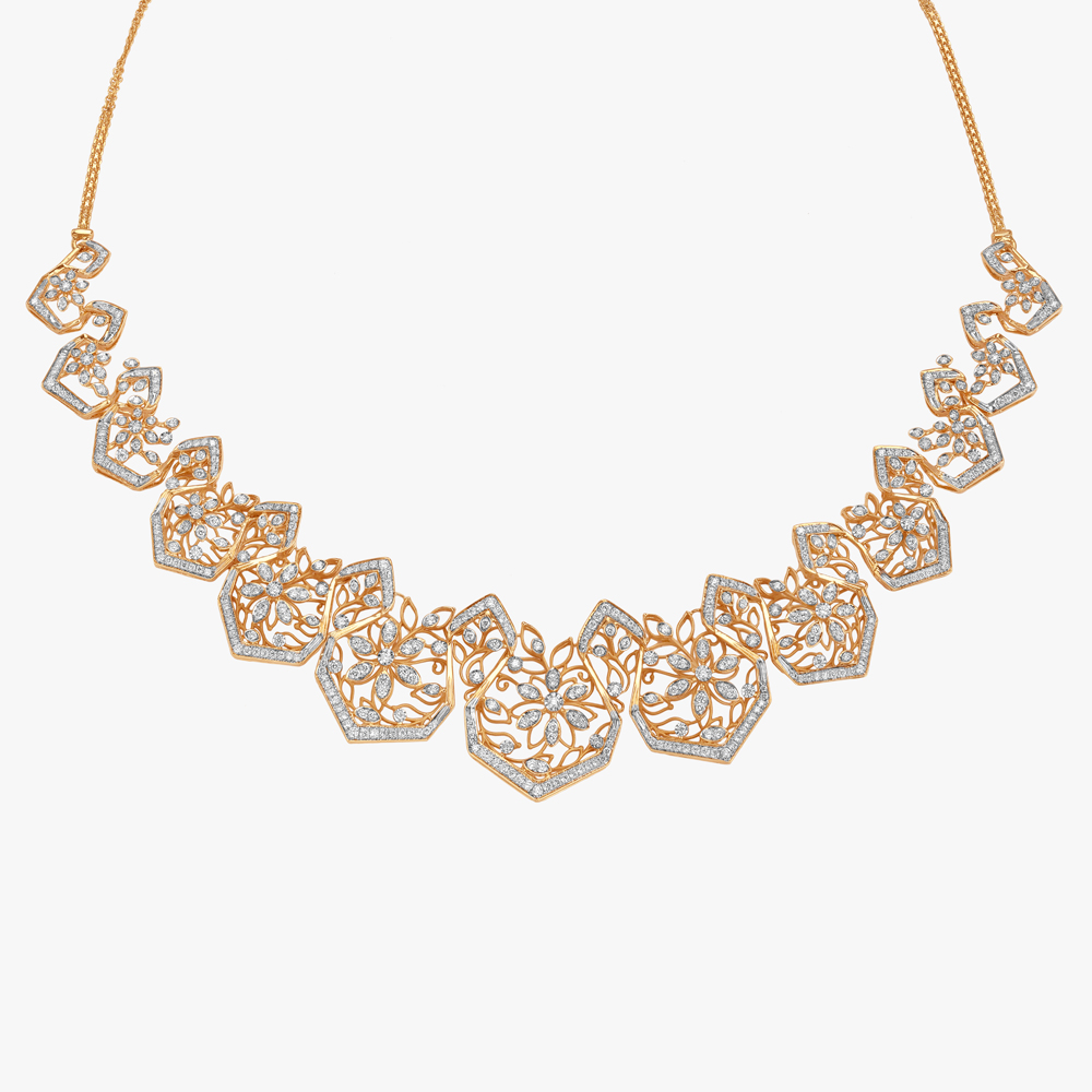 Petal Prism Diamond Necklace Set,,hi-res image number null