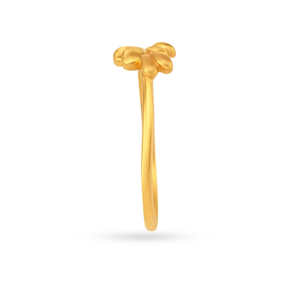 Heart Shaped Leaves Gold Finger Ring,,hi-res image number null