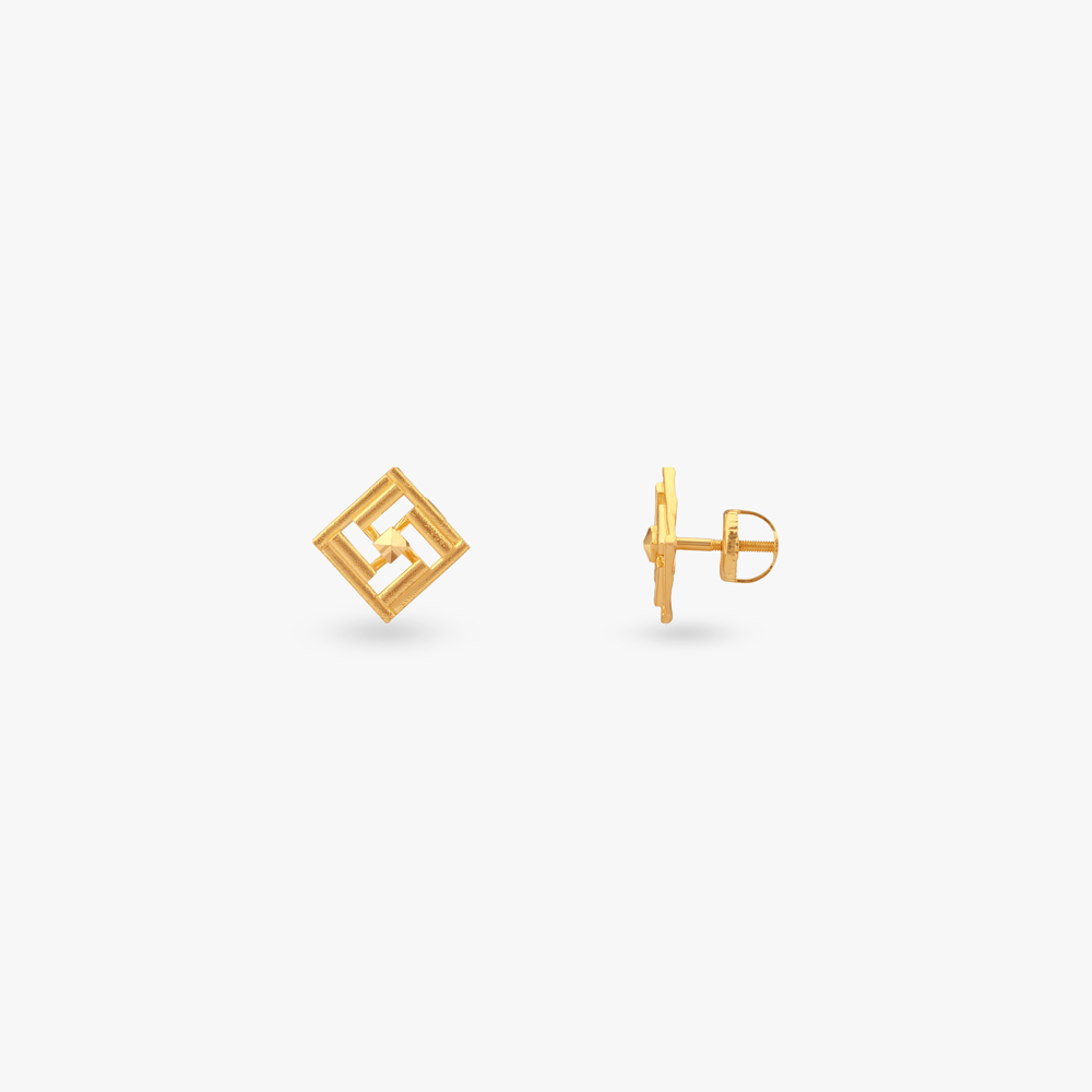 Angular Allure Gold Drop Earrings,,hi-res image number null