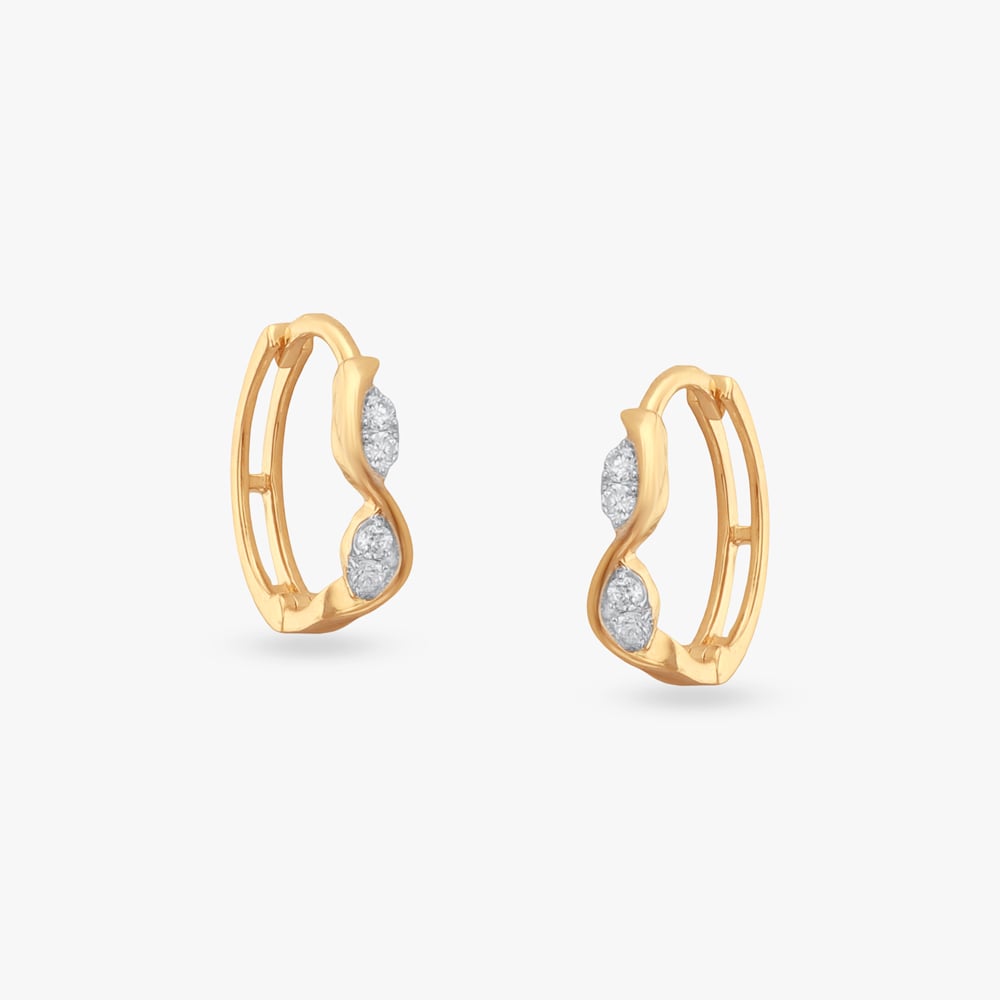 

Sculpted Flow Diamond Hoop Earrings