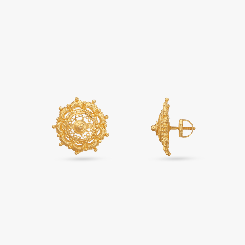 

Regal Splendour Gold Stud Earrings