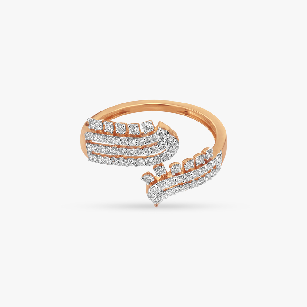 Ripple Curve Diamond  Ring,,hi-res image number null
