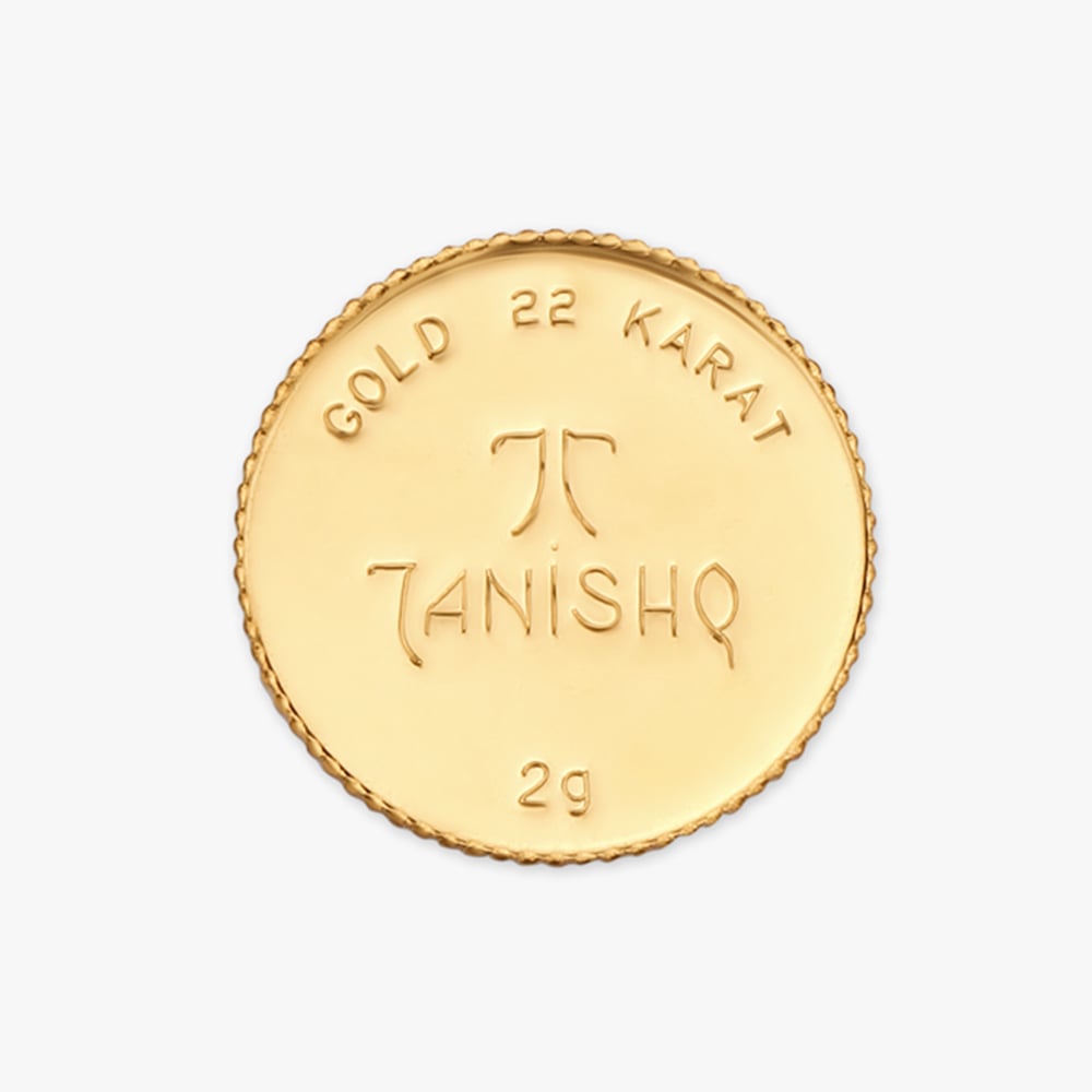 2 gram 22 Karat Gold Coin with Lakshmi Ganesha Motif,,hi-res image number null